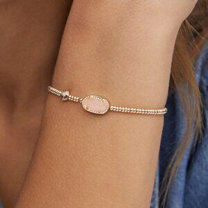 Grayson Gold Stretch Bracelet in Rose Quartz